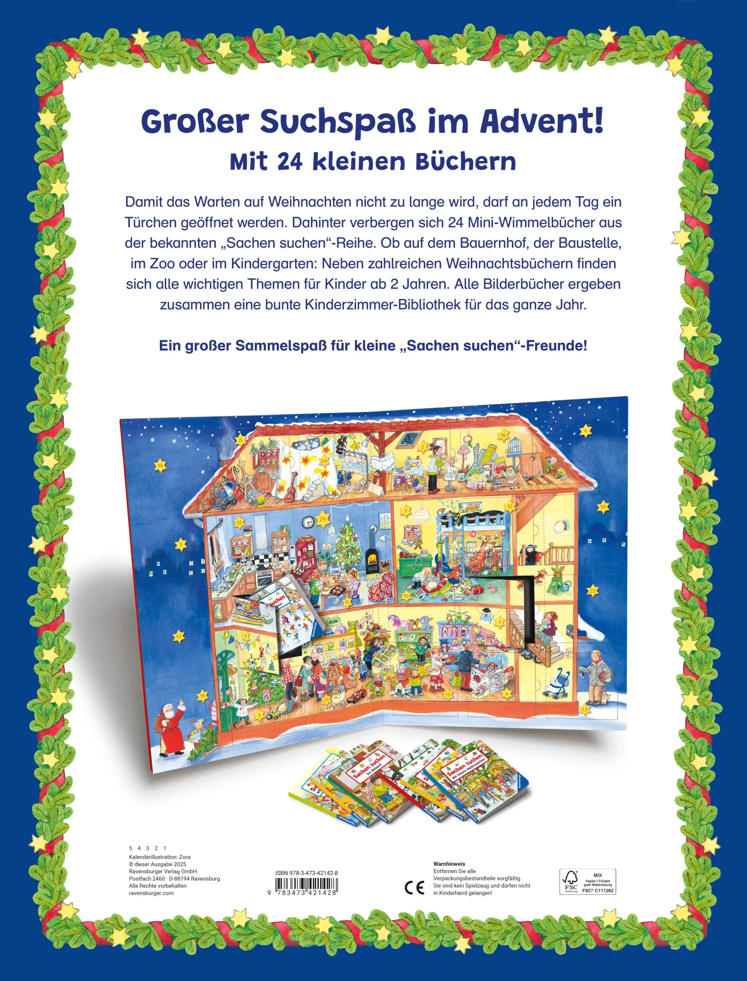 Rückseite: 9783473421428 | Mein großer Sachen suchen Adventskalender | Mit 24 Pappbilderbüchern