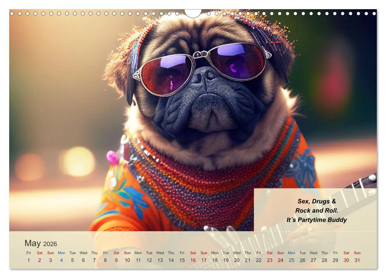 Bild: 9783516531428 | Great fun for pug lovers (Wall Calendar 2026 DIN A3 landscape),...