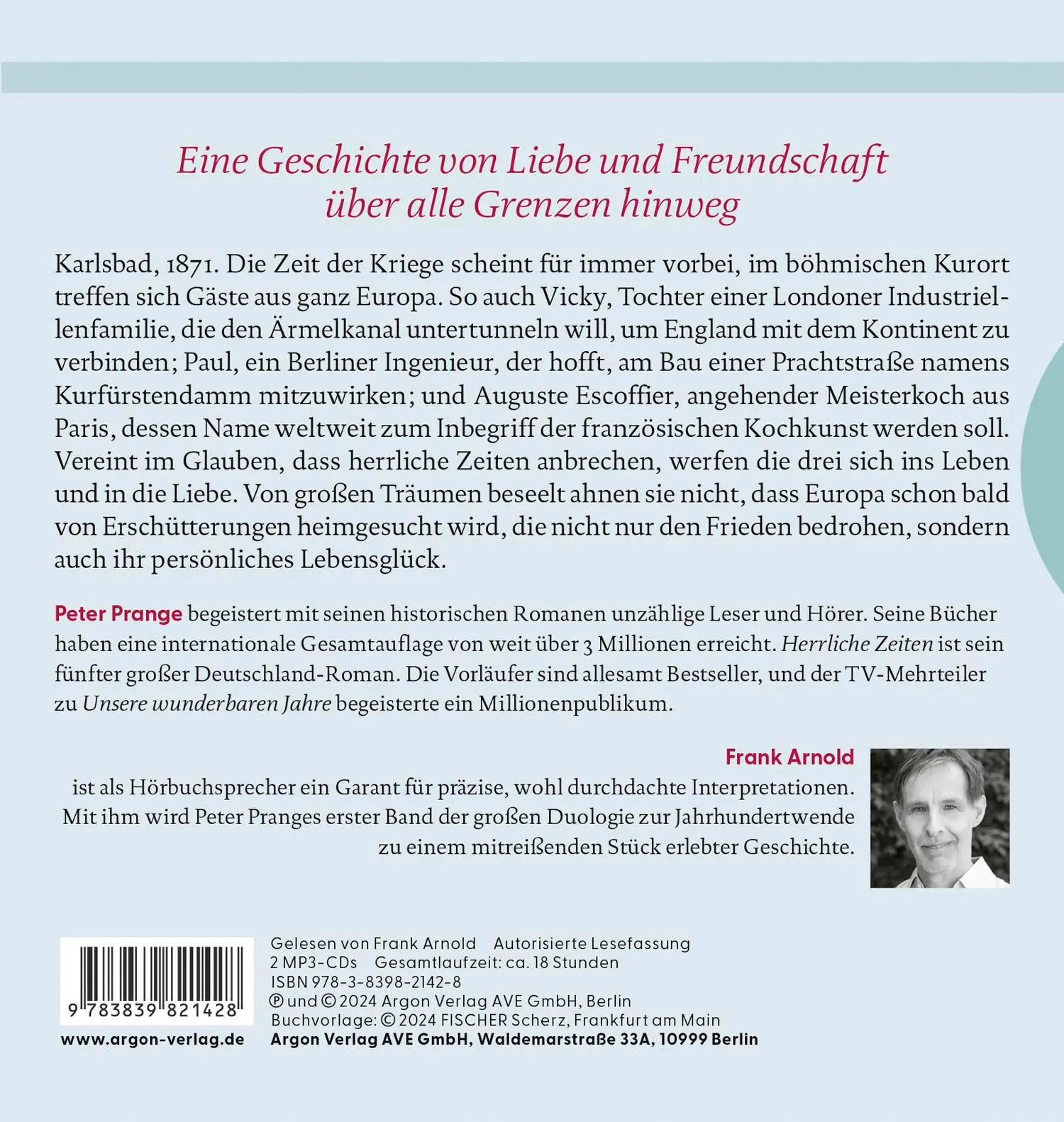 Rückseite: 9783839821428 | Herrliche Zeiten - Die Himmelsstürmer | Roman | Peter Prange | MP3