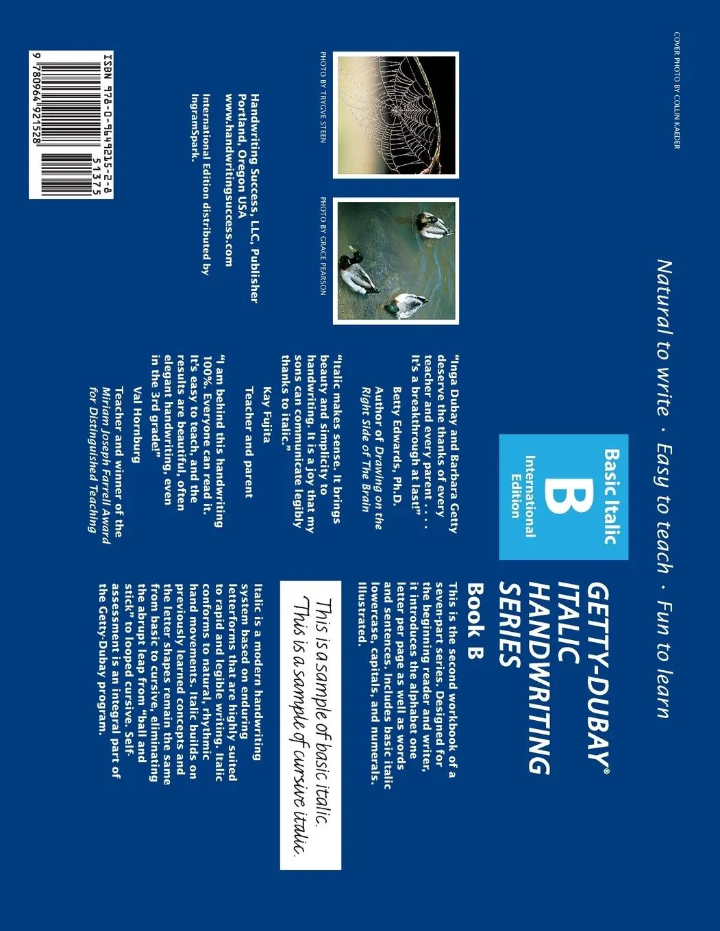 Rückseite: 9780964921528 | Getty-Dubay Italic Handwriting Series | Book B | Barbara Getty (u. a.)