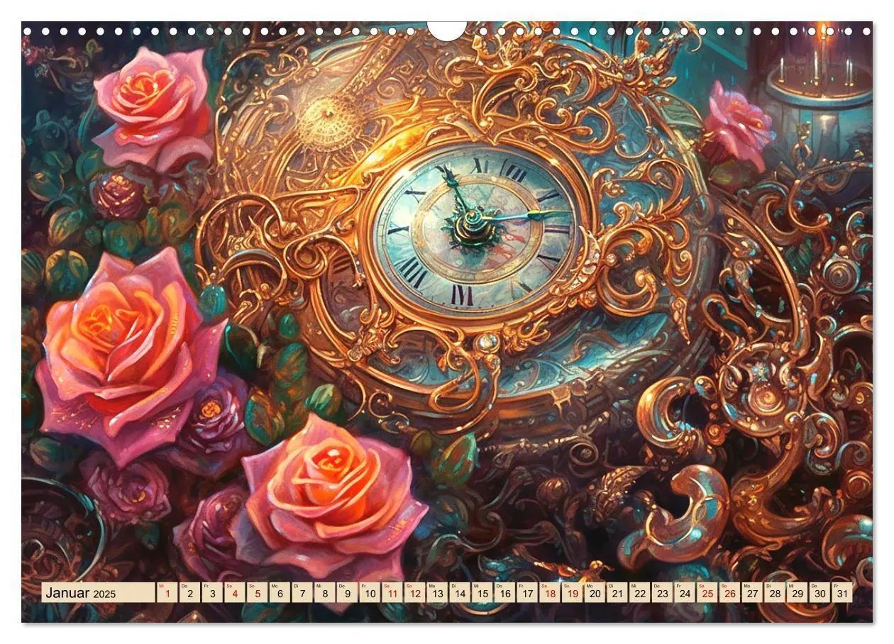 Bild: 9783383871528 | Floraler Steampunk (Wandkalender 2025 DIN A3 quer), CALVENDO...