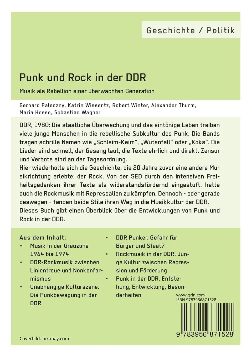 Rückseite: 9783956871528 | Punk und Rock in der DDR. Musik als Rebellion einer überwachten...