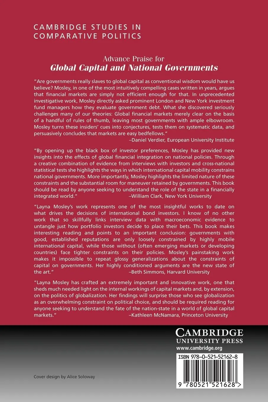 Rückseite: 9780521521628 | Global Capital and National Governments | Layna Mosley | Taschenbuch