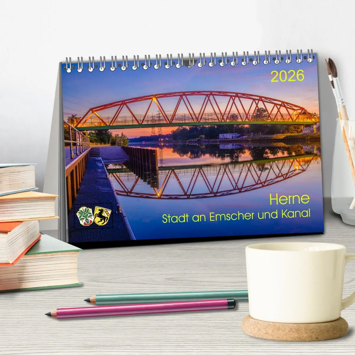 Bild: 9783457591628 | Herne: Stadt an Emscher und Kanal (Tischkalender 2026 DIN A5 quer),...
