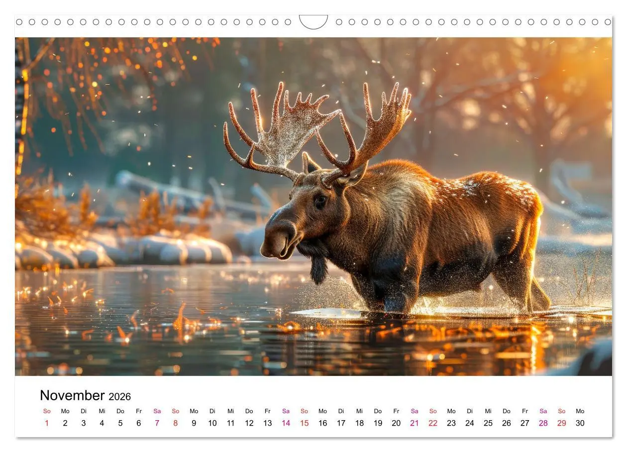 Bild: 9783457411728 | Elche - schöne Momente (Wandkalender 2026 DIN A3 quer), CALVENDO...