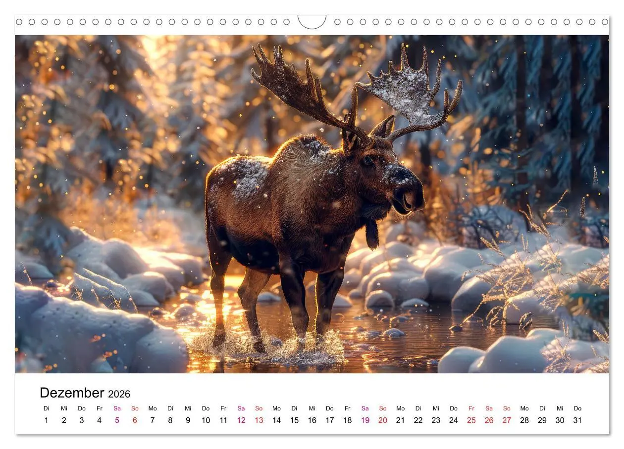 Bild: 9783457411728 | Elche - schöne Momente (Wandkalender 2026 DIN A3 quer), CALVENDO...