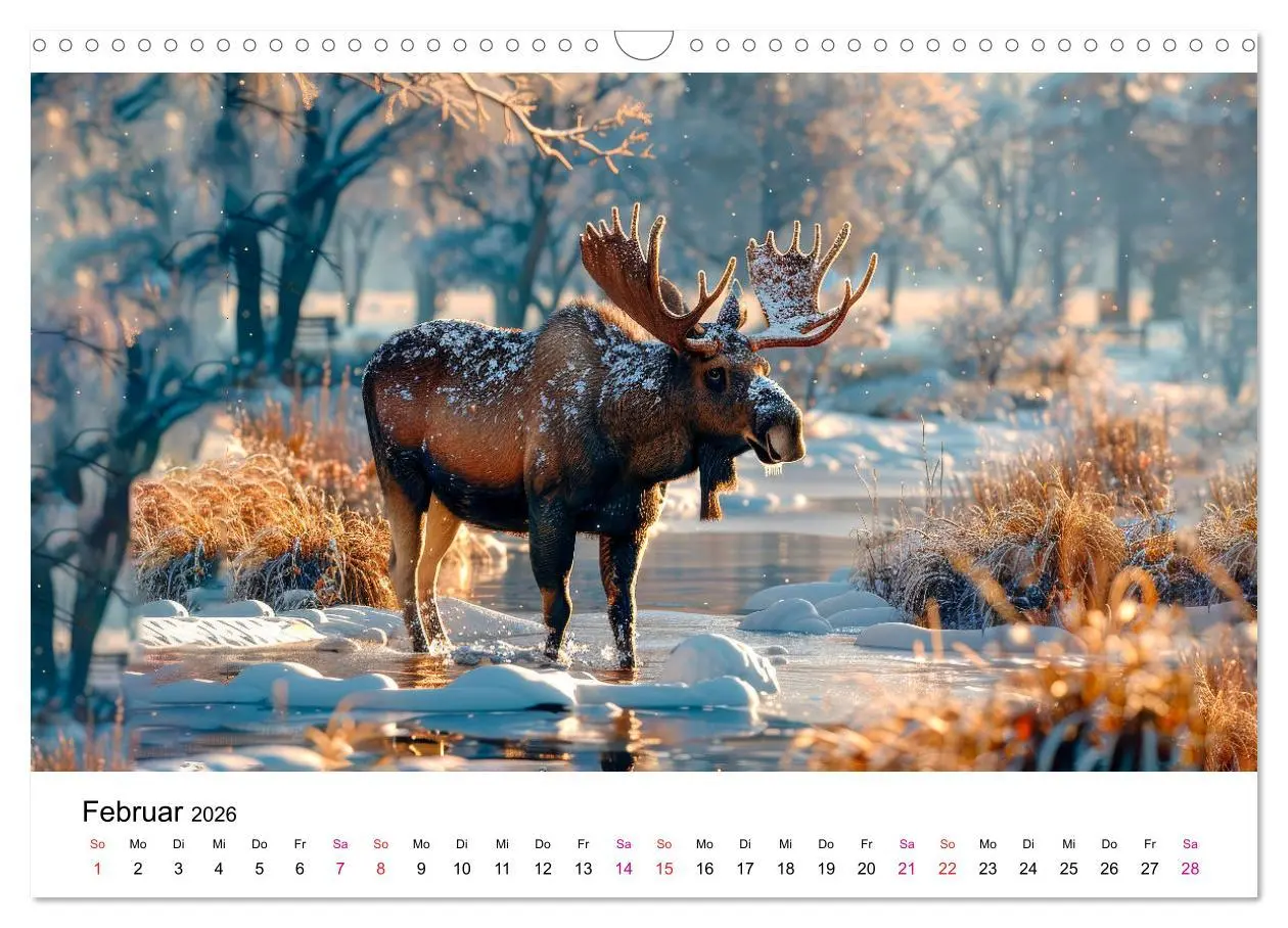 Bild: 9783457411728 | Elche - schöne Momente (Wandkalender 2026 DIN A3 quer), CALVENDO...