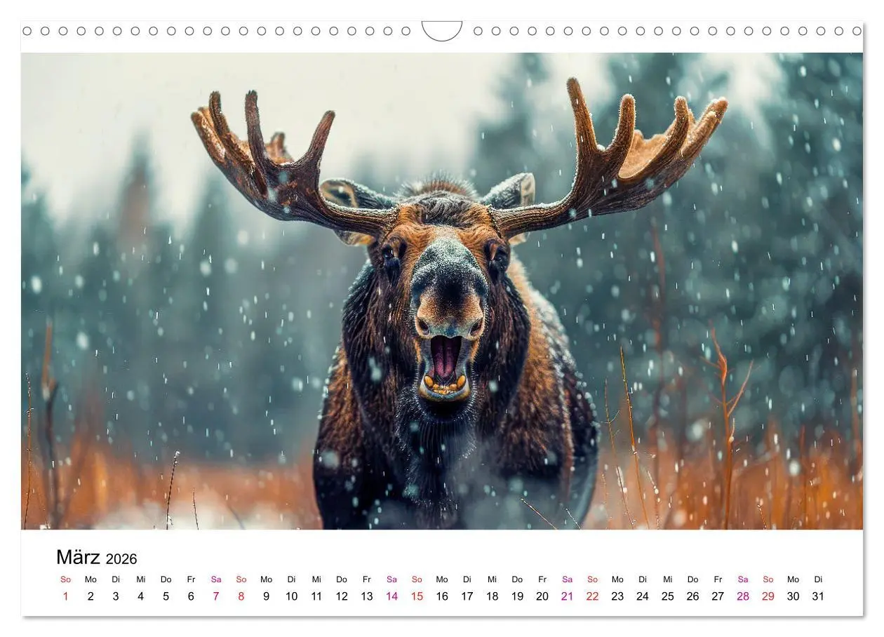 Bild: 9783457411728 | Elche - schöne Momente (Wandkalender 2026 DIN A3 quer), CALVENDO...