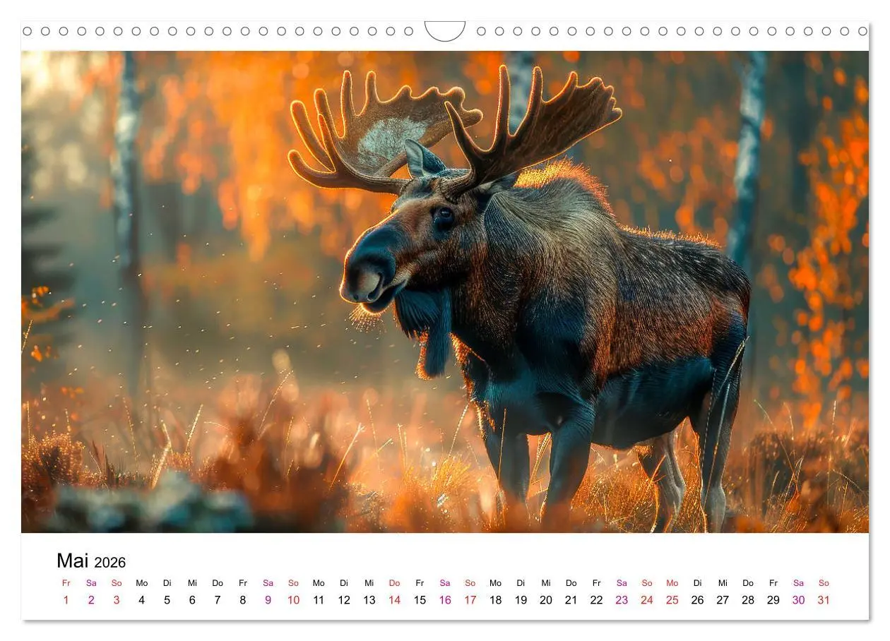 Bild: 9783457411728 | Elche - schöne Momente (Wandkalender 2026 DIN A3 quer), CALVENDO...