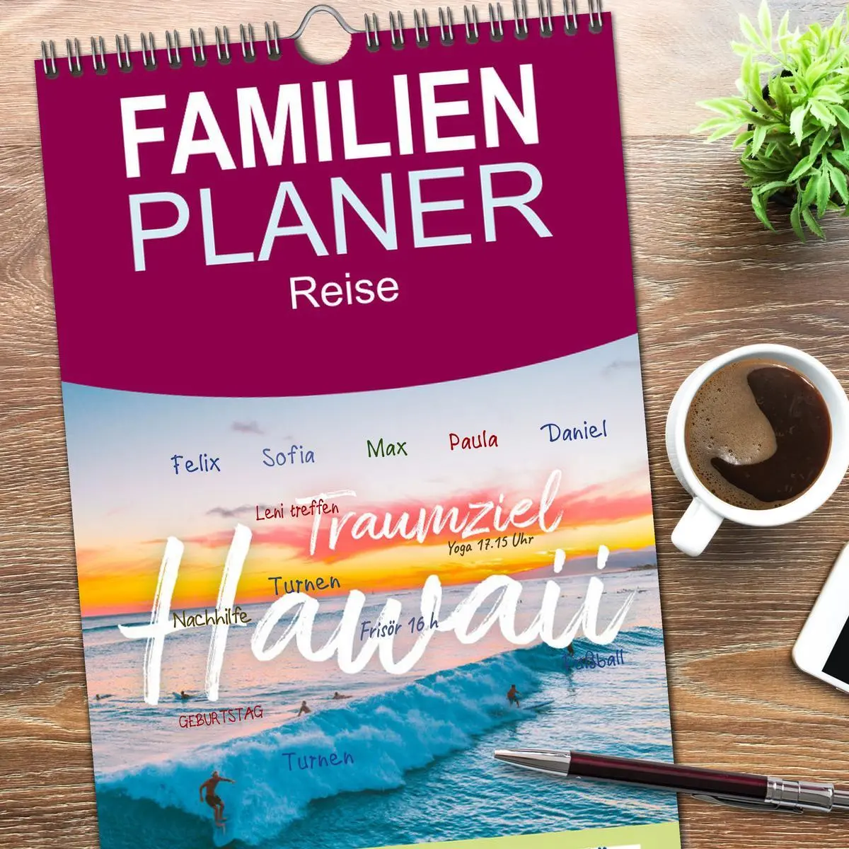 Bild: 9783516501728 | Familienplaner 2026 - Hawaii Traumziel mit 5 Spalten (Wandkalender,...