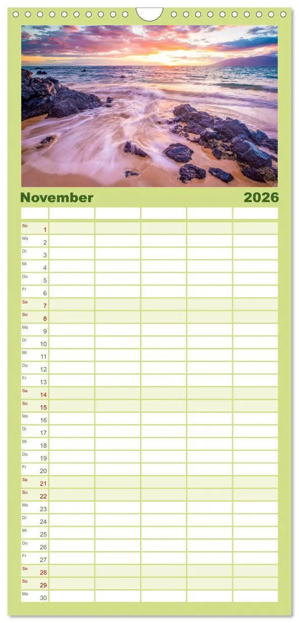 Bild: 9783516501728 | Familienplaner 2026 - Hawaii Traumziel mit 5 Spalten (Wandkalender,...