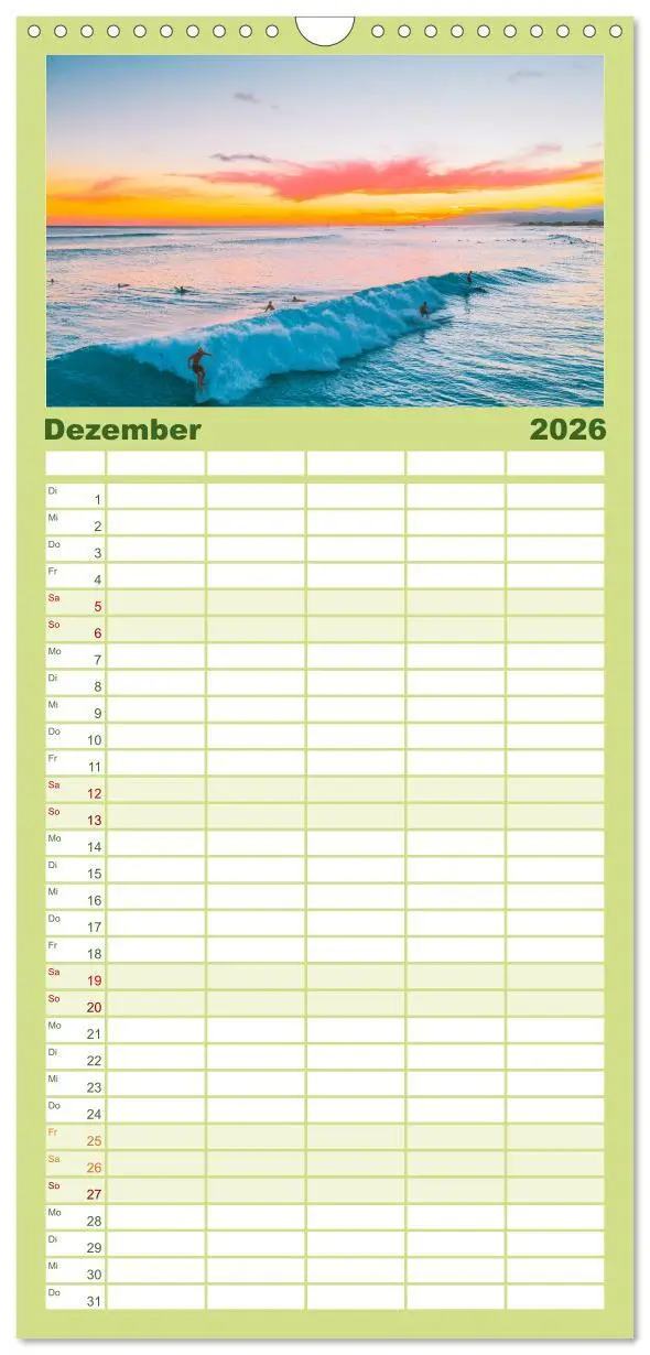 Bild: 9783516501728 | Familienplaner 2026 - Hawaii Traumziel mit 5 Spalten (Wandkalender,...