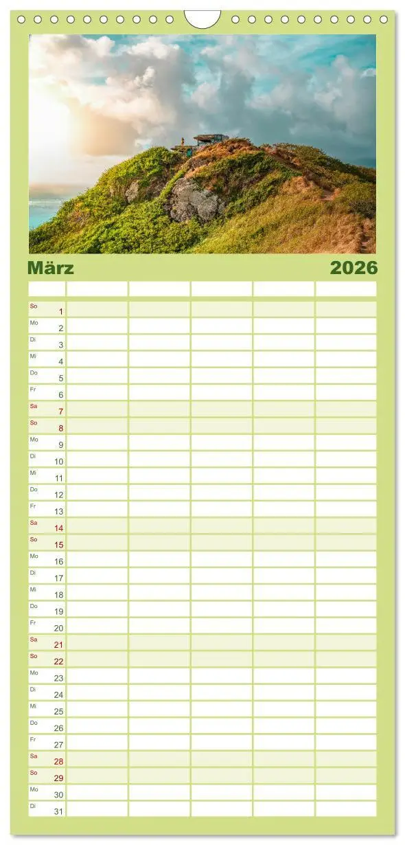 Bild: 9783516501728 | Familienplaner 2026 - Hawaii Traumziel mit 5 Spalten (Wandkalender,...