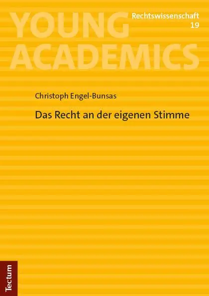 Cover: 9783689001728 | Das Recht an der eigenen Stimme | Christoph Engel-Bunsas | Taschenbuch