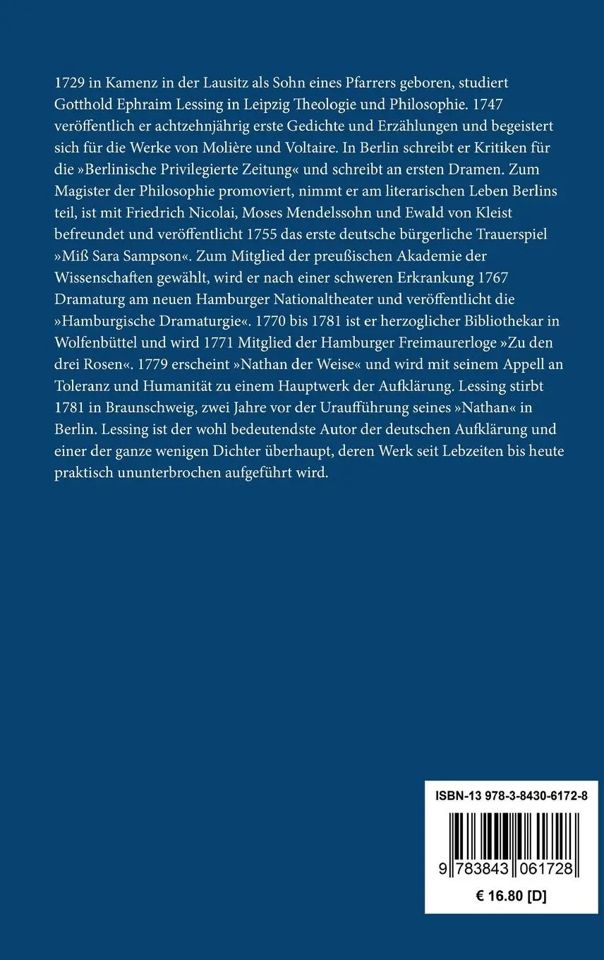 Rückseite: 9783843061728 | Die Juden | Ein Lustspiel in einem Aufzuge | Gotthold Ephraim Lessing