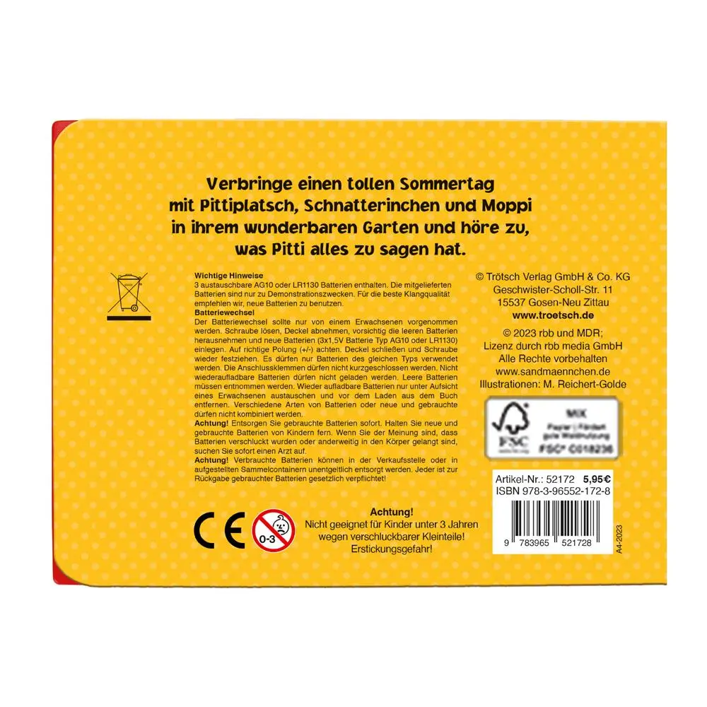 Rückseite: 9783965521728 | Trötsch Unser Sandmännchen Soundbuch Pittiplatsch Mein erstes...