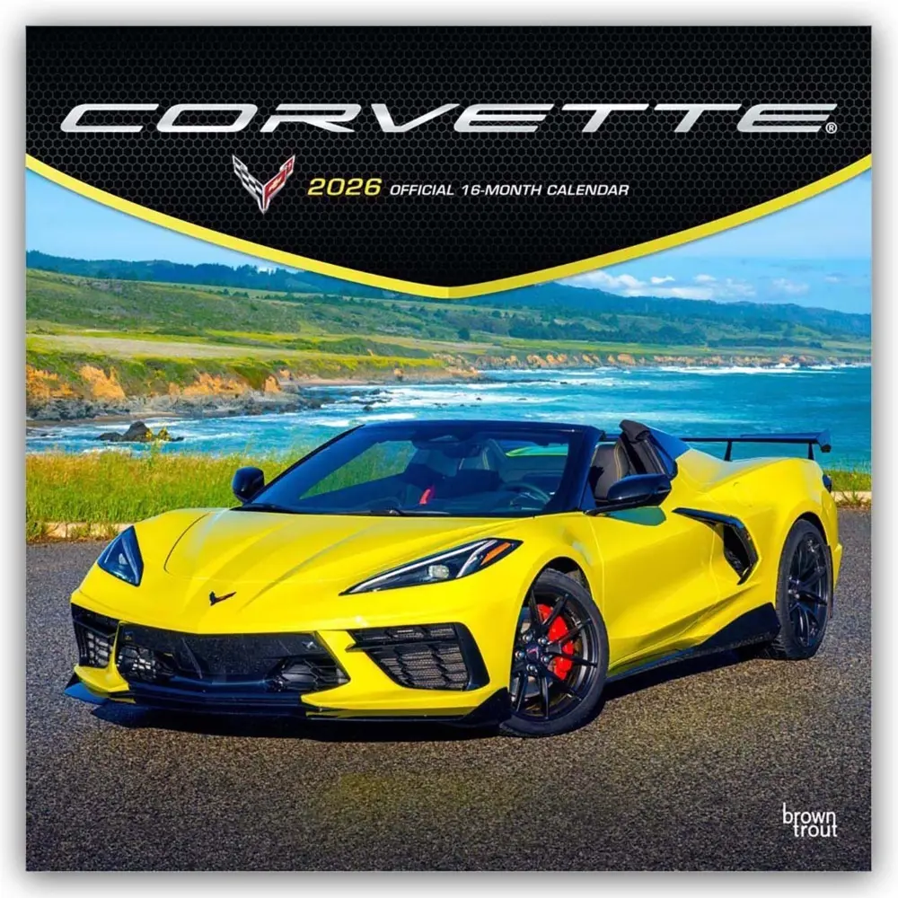 Cover: 9798330701728 | Corvette Official 2026 12 X 24 Inch (Hanging) Monthly Square Wall...