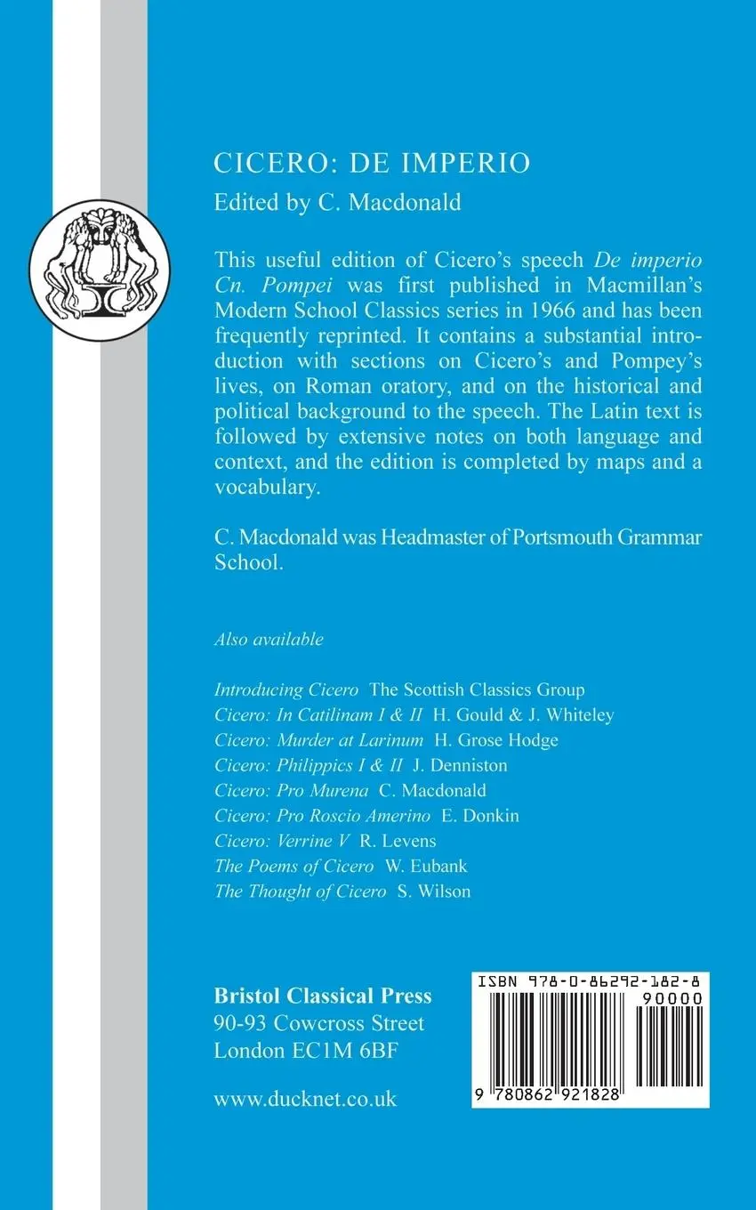 Rückseite: 9780862921828 | Cicero | de Imperio | C. Macdonald | Taschenbuch | Englisch | 2013