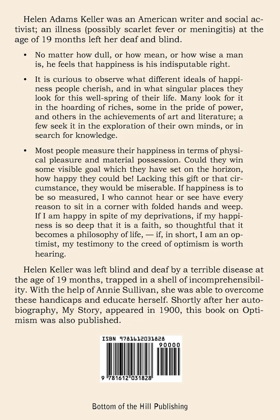 Rückseite: 9781612031828 | Optimism | Helen Keller | Taschenbuch | Kartoniert / Broschiert | 2011