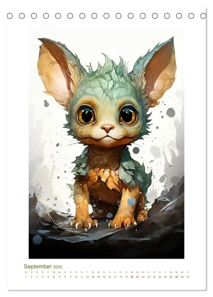 Bild: 9783435861828 | Drachenbabys (Tischkalender 2025 DIN A5 hoch), CALVENDO Monatskalender