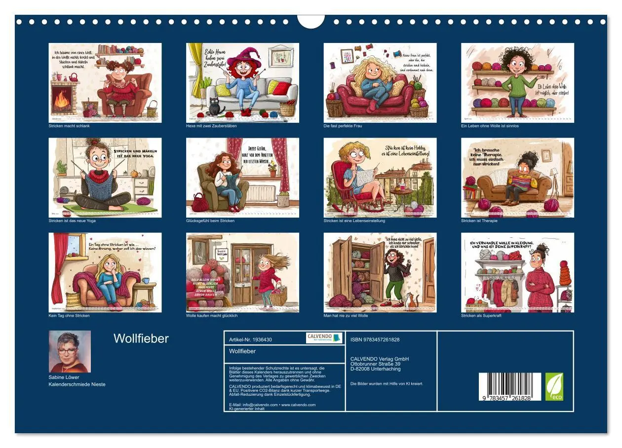 Bild: 9783457261828 | Wollfieber (Wandkalender 2026 DIN A3 quer), CALVENDO Monatskalender