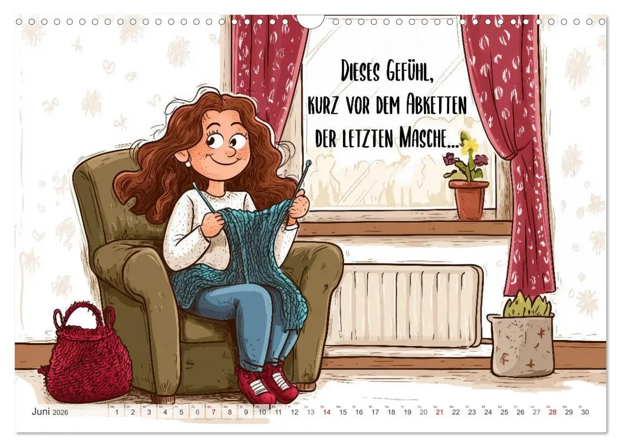 Bild: 9783457261828 | Wollfieber (Wandkalender 2026 DIN A3 quer), CALVENDO Monatskalender
