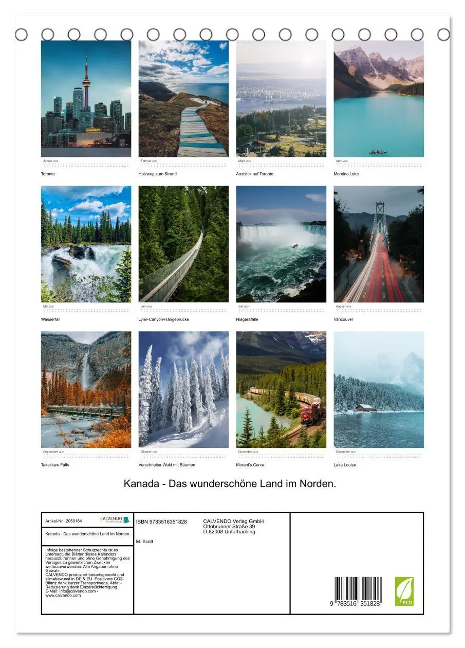 Bild: 9783516351828 | Kanada - Das wunderschöne Land im Norden. (Tischkalender 2026 DIN...
