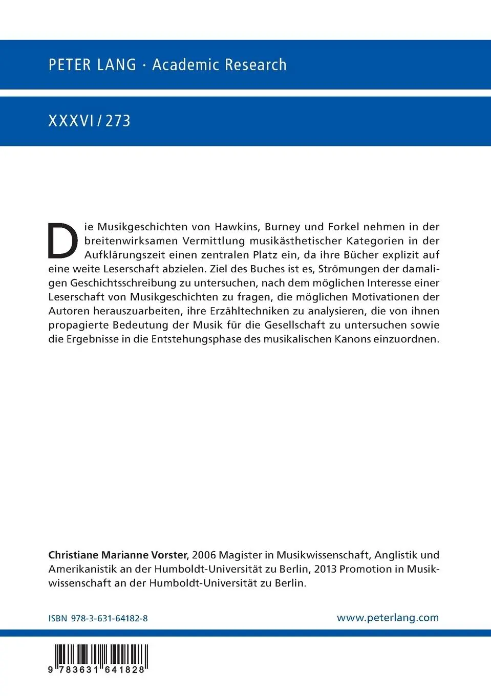 Rückseite: 9783631641828 | Versuche von Musikgeschichtsschreibung in Zeiten musikalischer...