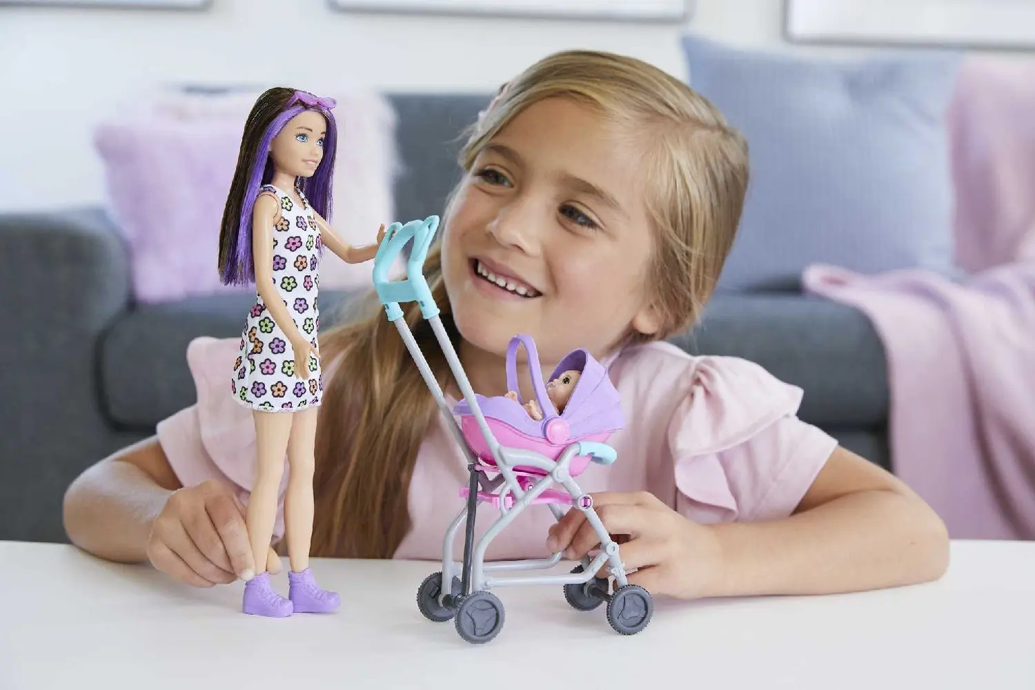 Bild: 887961961928 | Barbie Skipper Babysitters Inc. Puppe mit Kinderwagen, Baby &amp; Zubehör