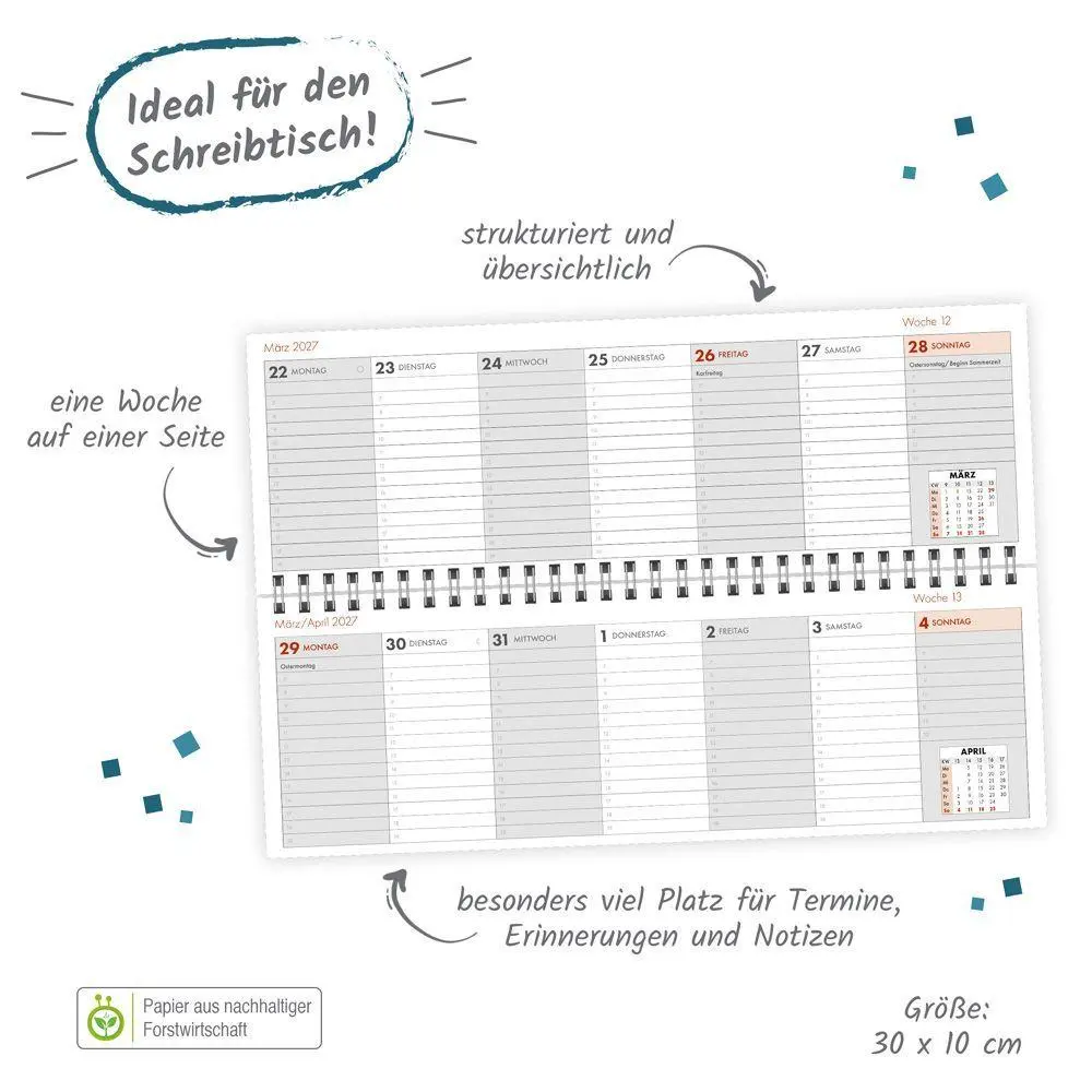 Bild: 4251901511928 | TRÖTSCH - Schreibtischquerkalender 1 2027 | KG | Kalender | 58 S.