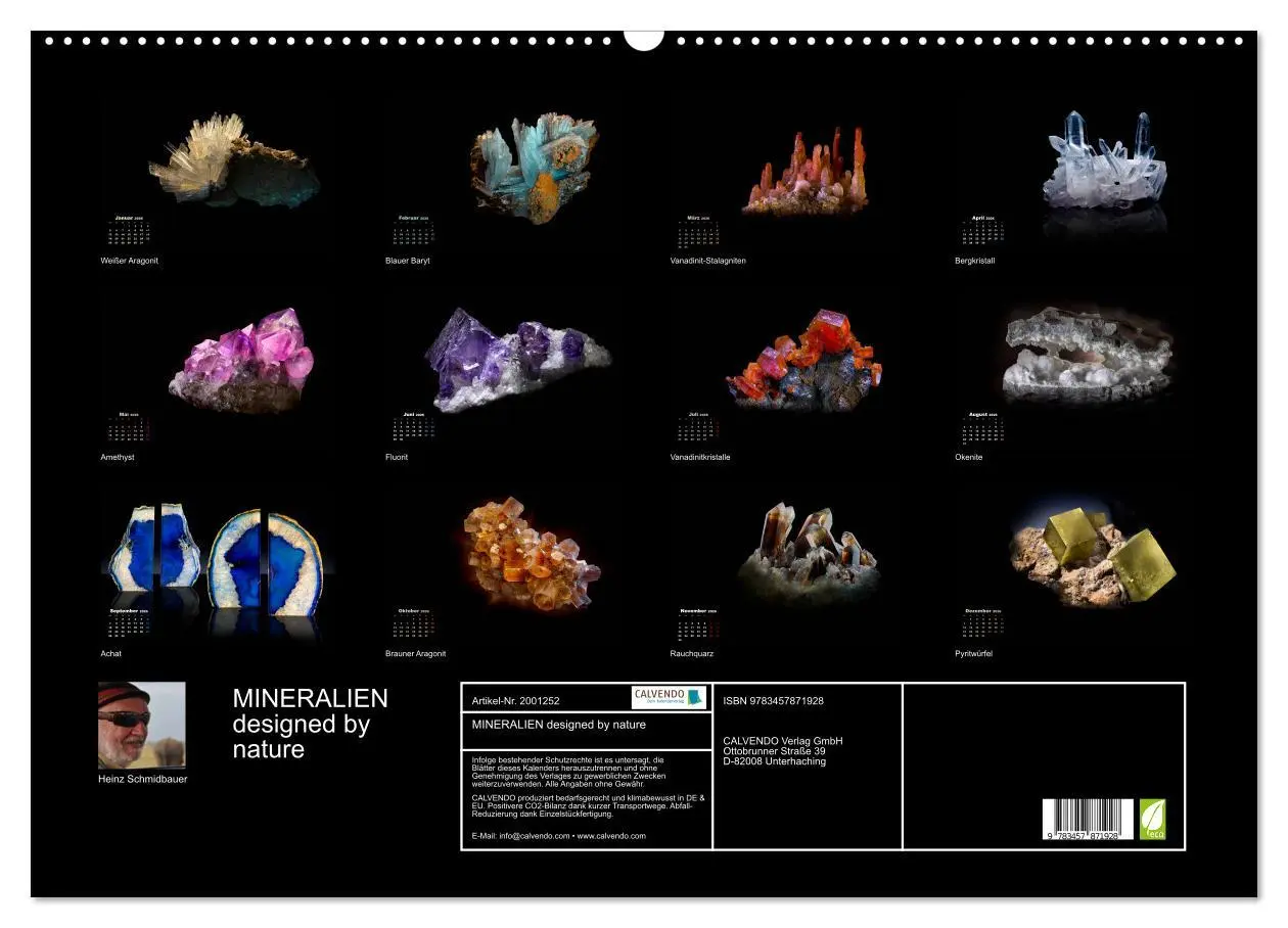 Bild: 9783457871928 | MINERALIEN designed by nature (Wandkalender 2026 DIN A2 quer),...