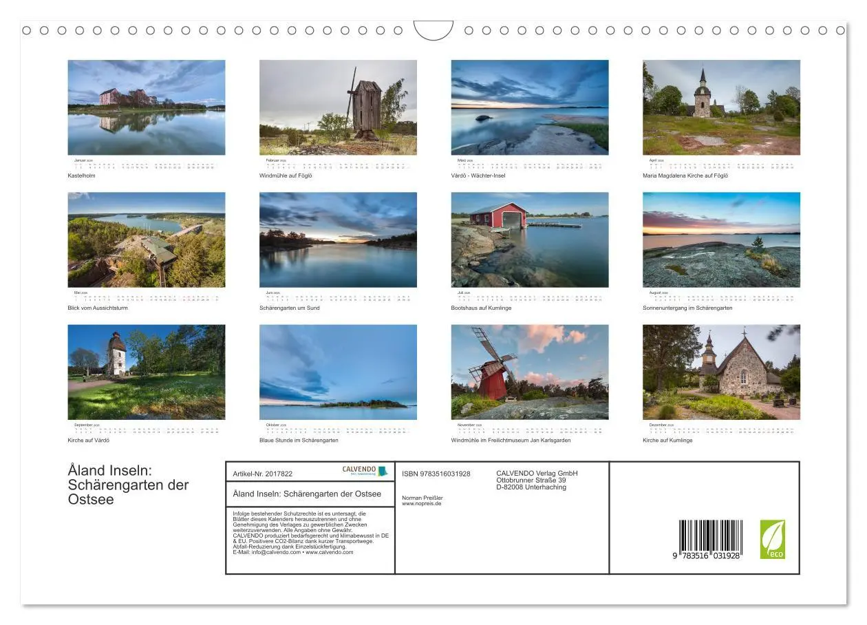 Bild: 9783516031928 | Åland Inseln: Schärengarten der Ostsee (Wandkalender 2026 DIN A3...