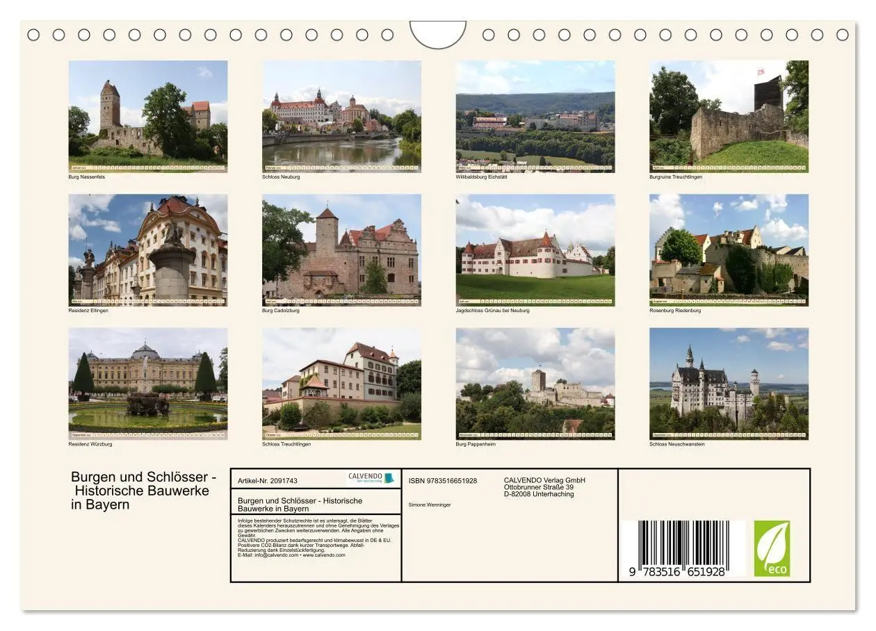 Bild: 9783516651928 | Burgen und Schlösser - Historische Bauwerke in Bayern (Wandkalender...