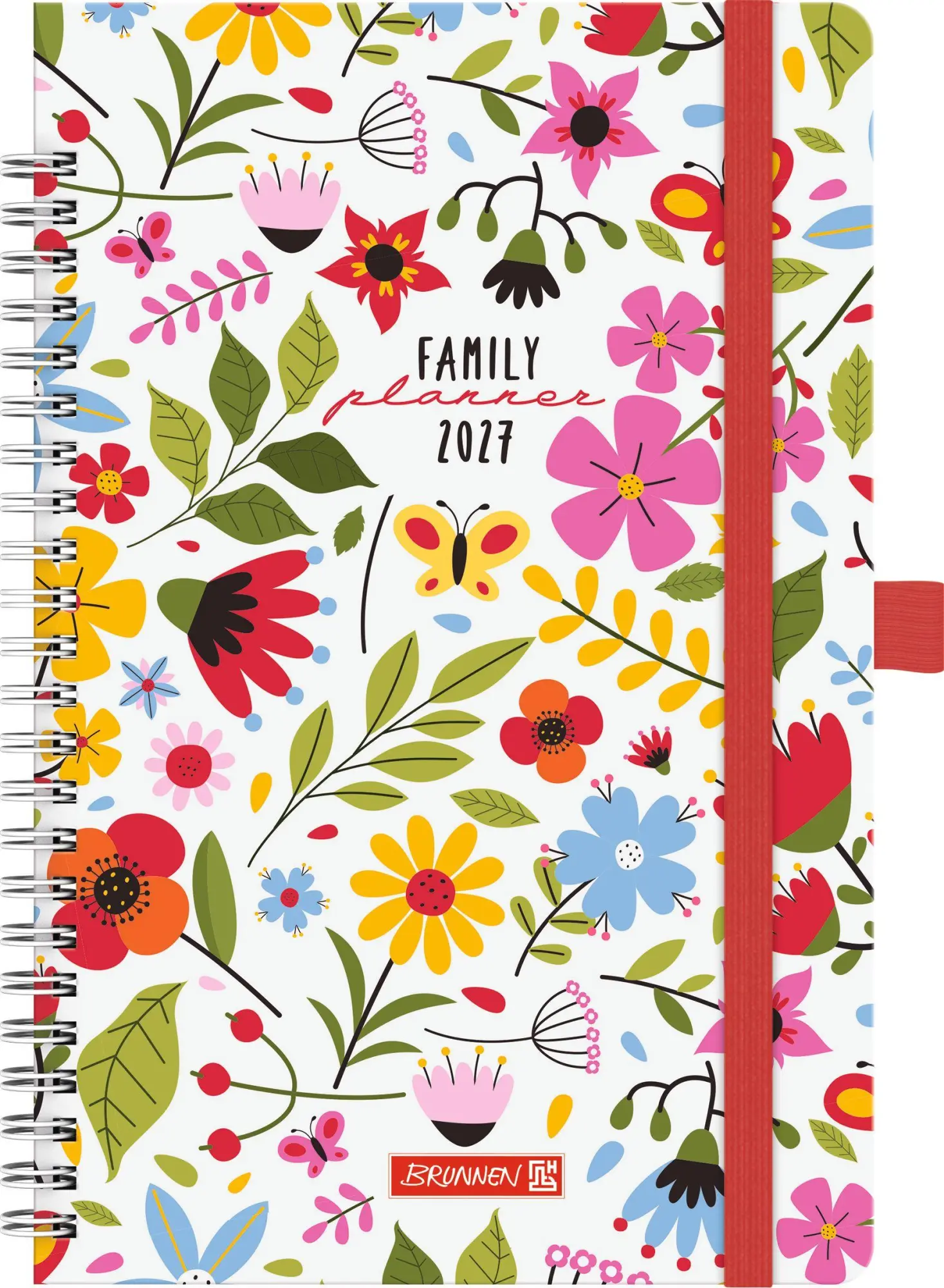 Cover: 4061947162028 | BRUNNEN 1070290037 Buchkalender Familienplaner 2027 "Flowers" A5,...