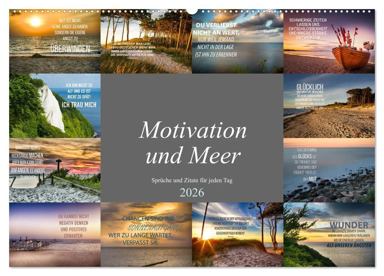 Cover: 9783457692028 | Motivation und Meer (Wandkalender 2026 DIN A2 quer), CALVENDO...