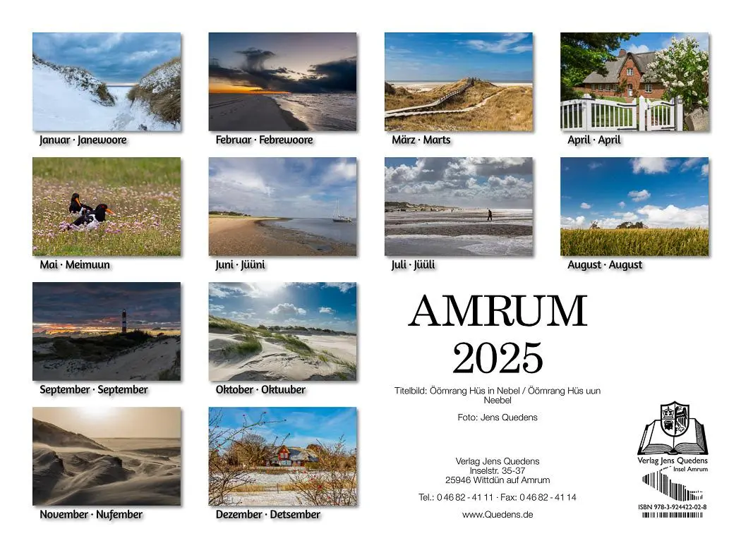 Rückseite: 9783924422028 | Amrum 2026 | Foto-Kalender | Kalender | Spiralbindung | Deutsch | 2026