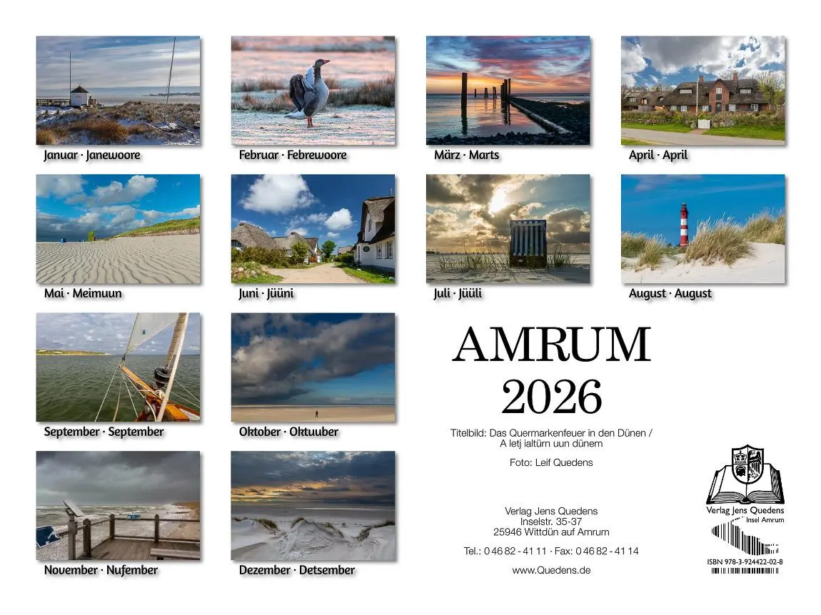 Bild: 9783924422028 | Amrum 2026 | Foto-Kalender | Kalender | Spiralbindung | Deutsch | 2026