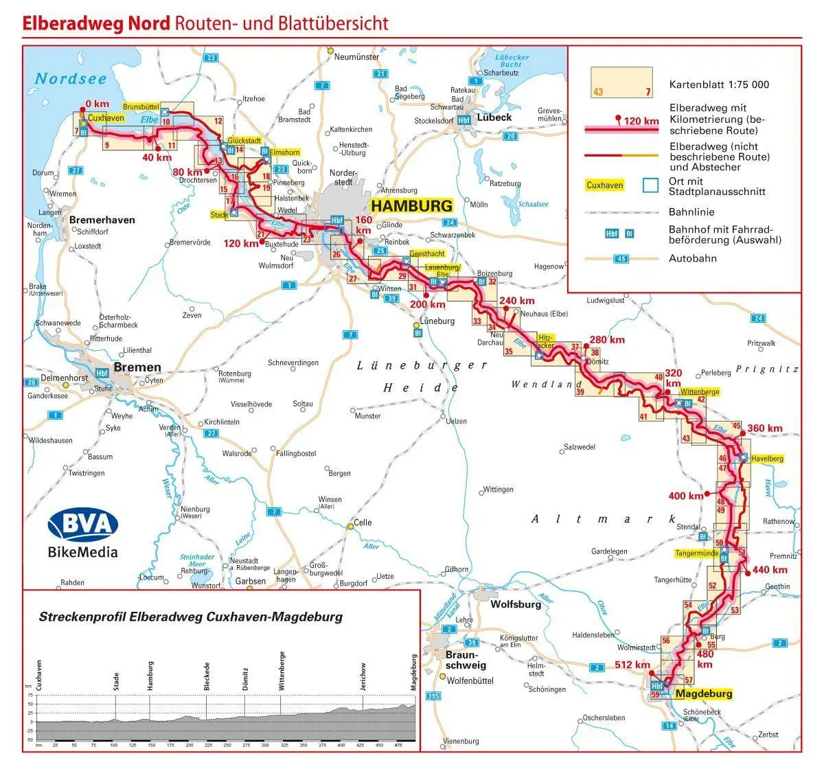 Bild: 9783969902028 | BVA ADFC Radreiseführer Elberadweg Nord | Otmar Steinbicker | 120 S.
