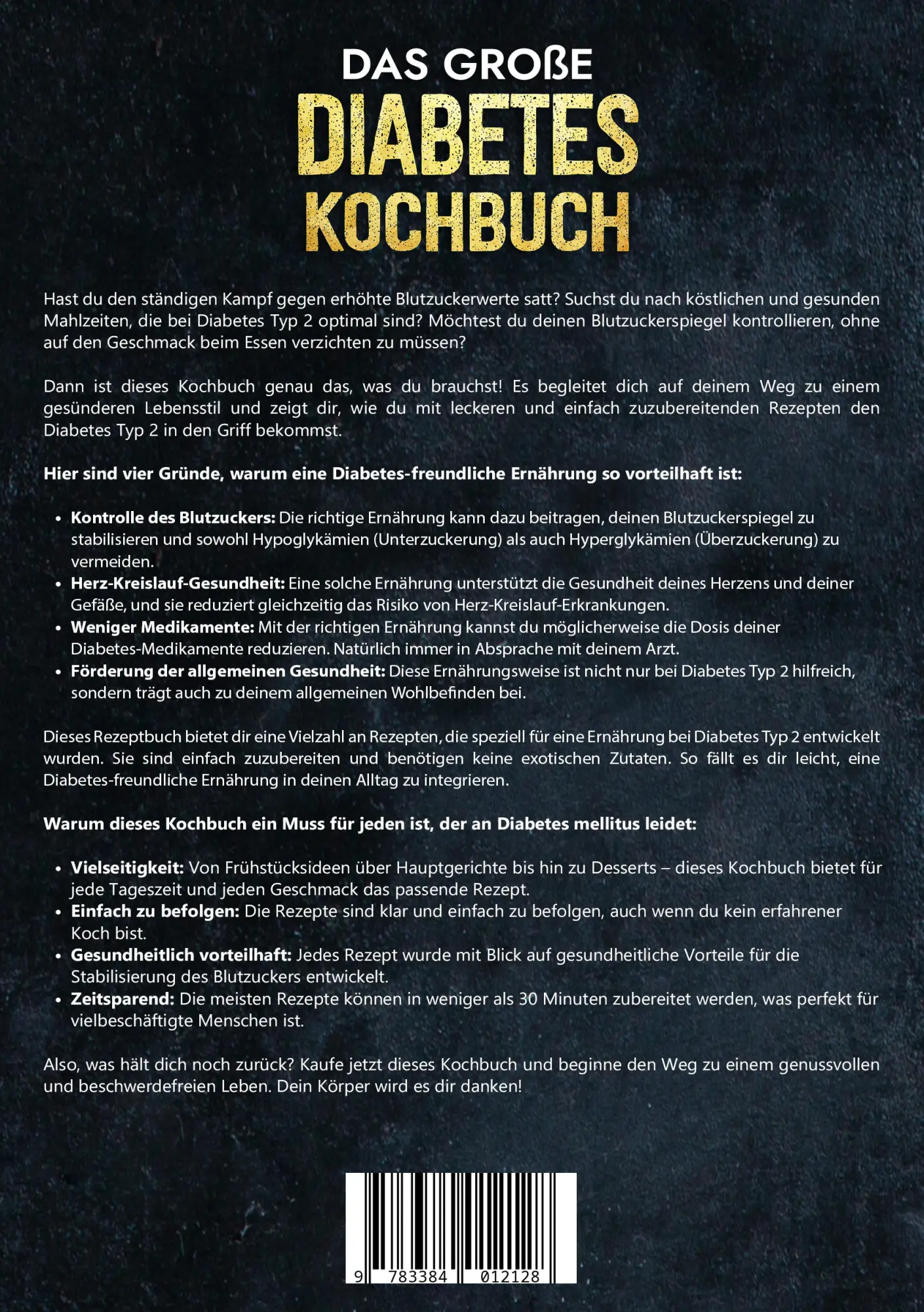 Rückseite: 9783384012128 | Das große Diabetes Kochbuch | Carina Lehmann | Taschenbuch | 112 S.