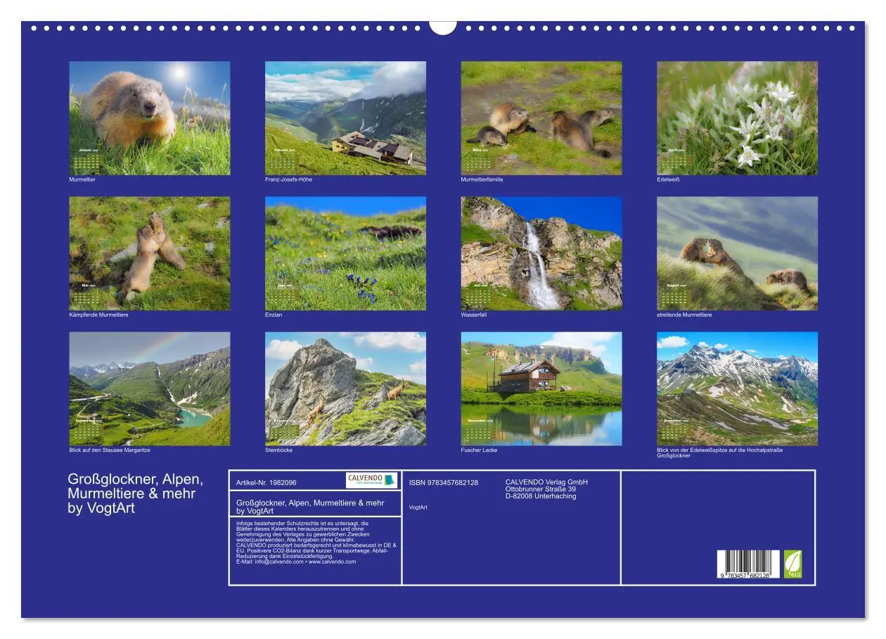 Bild: 9783457682128 | Großglockner, Alpen, Murmeltiere &amp; mehr by VogtArt (Wandkalender...