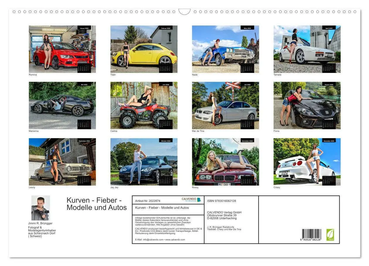 Bild: 9783516082128 | Kurven - Fieber - Modelle und Autos (Wandkalender 2026 DIN A2...