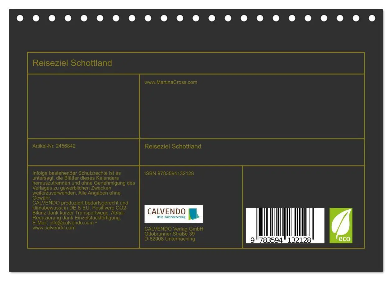 Bild: 9783594132128 | Reiseziel Schottland (Tischkalender 2027 DIN A5 quer), CALVENDO...