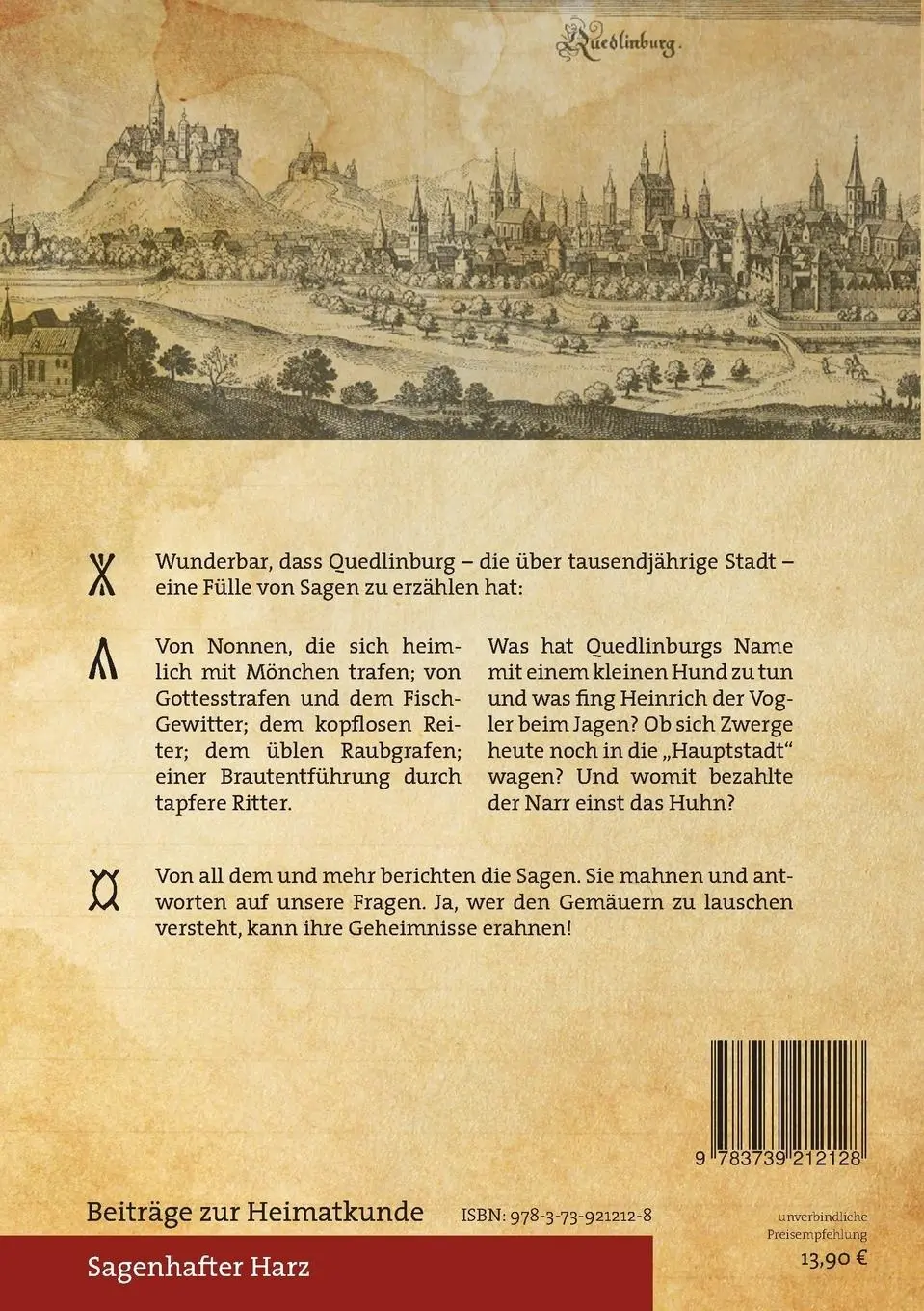 Rückseite: 9783739212128 | Die schönsten Sagen aus unserem Quedlinburg | Carsten Kiehne | Buch