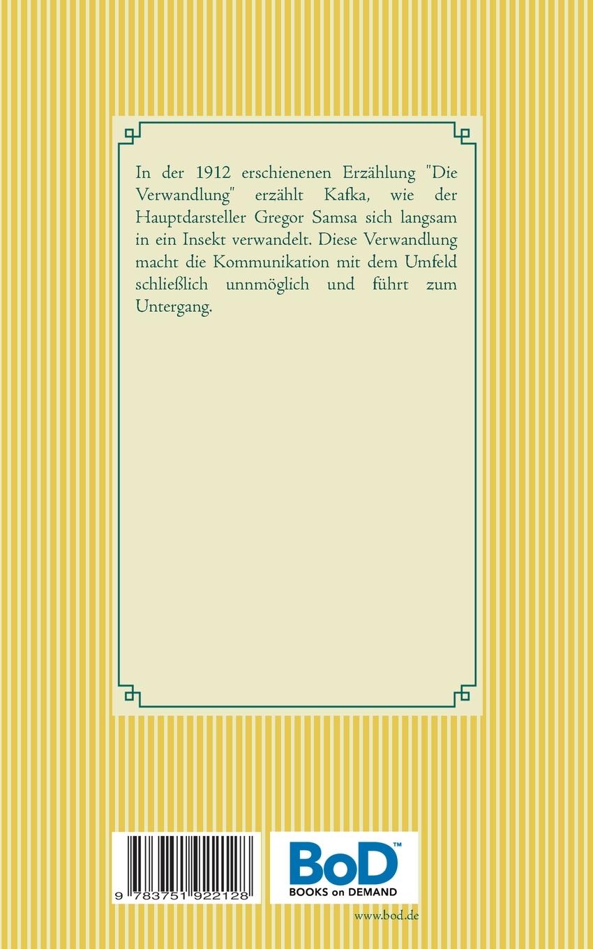 Rückseite: 9783751922128 | Die Verwandlung | Band 71 | Franz Kafka | Taschenbuch | 60 S. | 2020