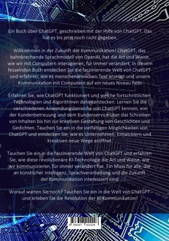 Rückseite: 9783347922228 | Chat GPT - Ein Buch von mir, über mich | Niklas Schügerl | Taschenbuch