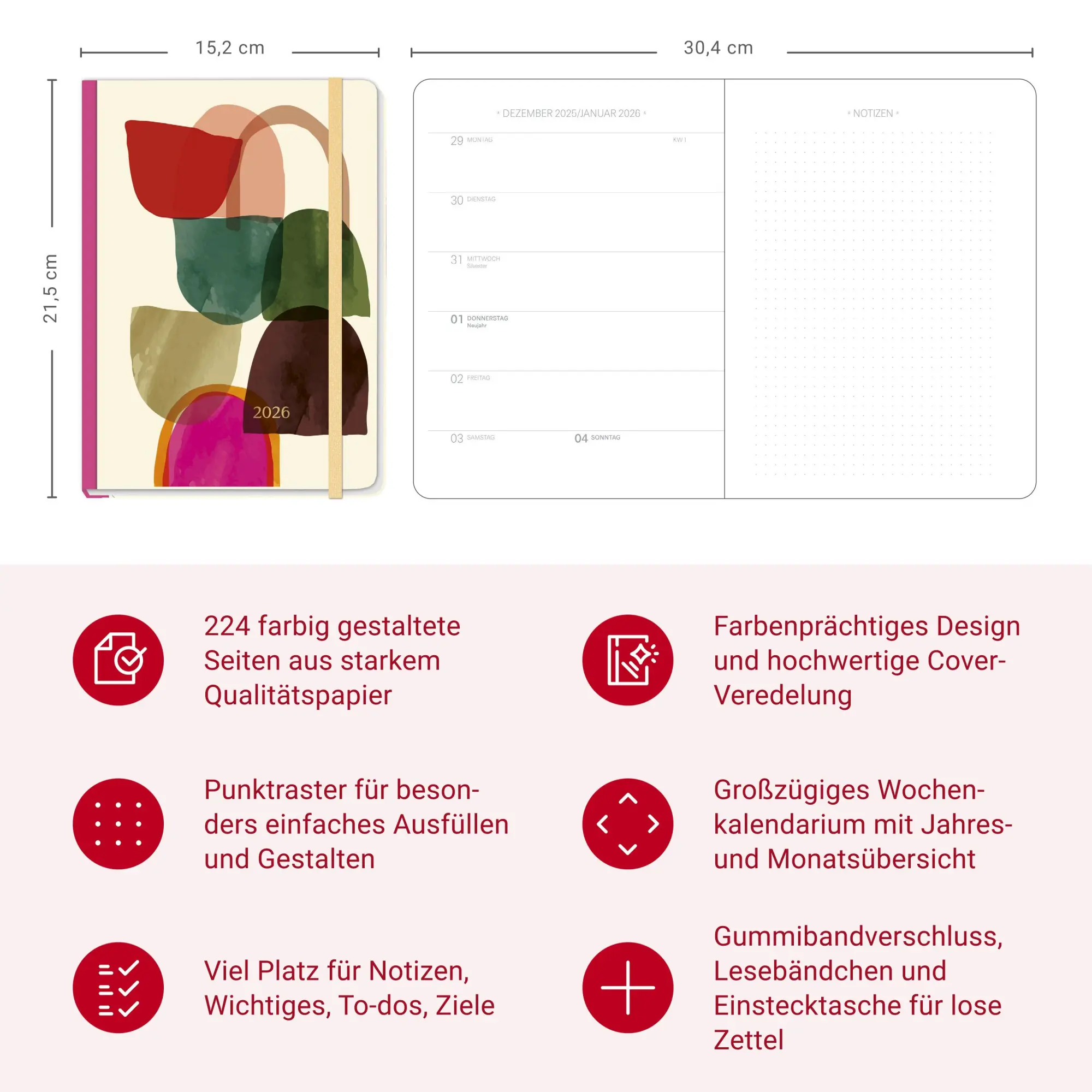 Bild: 9783756412228 | Design Diary Abstract 2026 | Buch | Bullet Journal Kalender Heye