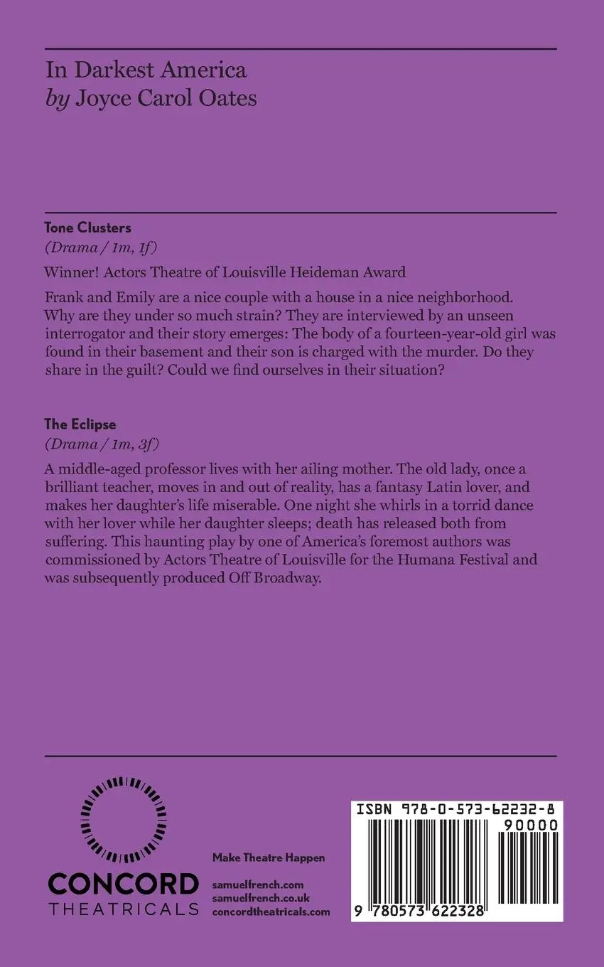 Rückseite: 9780573622328 | In Darkest America | Joyce Carol Oates | Taschenbuch | Englisch | 2019