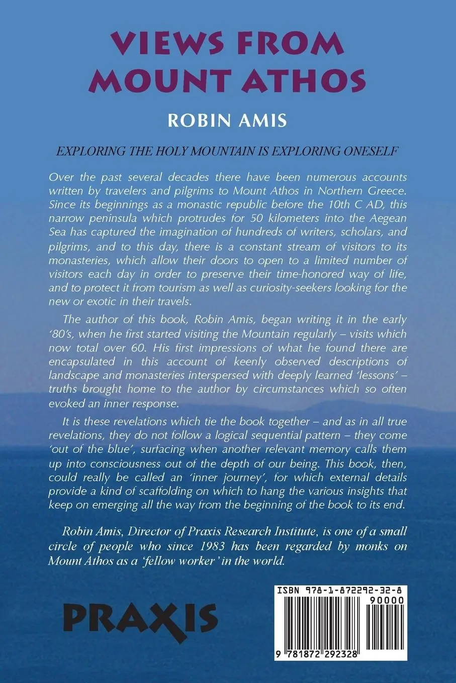 Rückseite: 9781872292328 | Views from Mount Athos | Robin Amis | Taschenbuch | Englisch | 2014