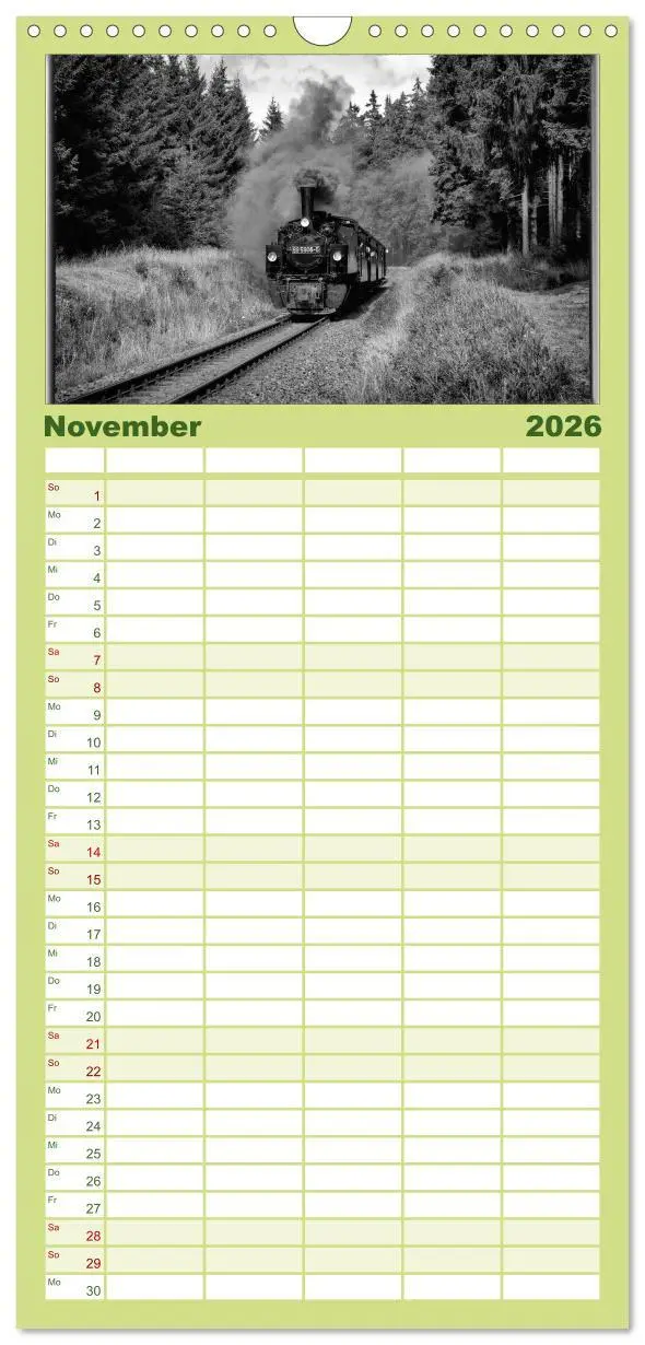 Bild: 9783516512328 | Familienplaner 2026 - Nostalgie Dampf mit 5 Spalten (Wandkalender,...