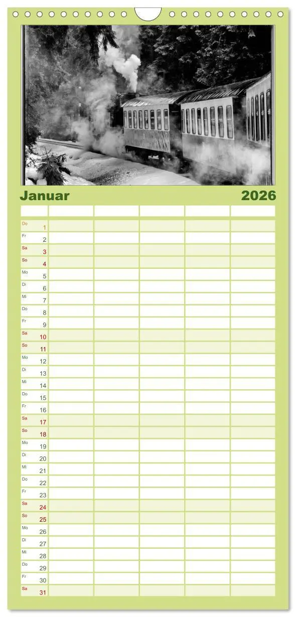 Bild: 9783516512328 | Familienplaner 2026 - Nostalgie Dampf mit 5 Spalten (Wandkalender,...